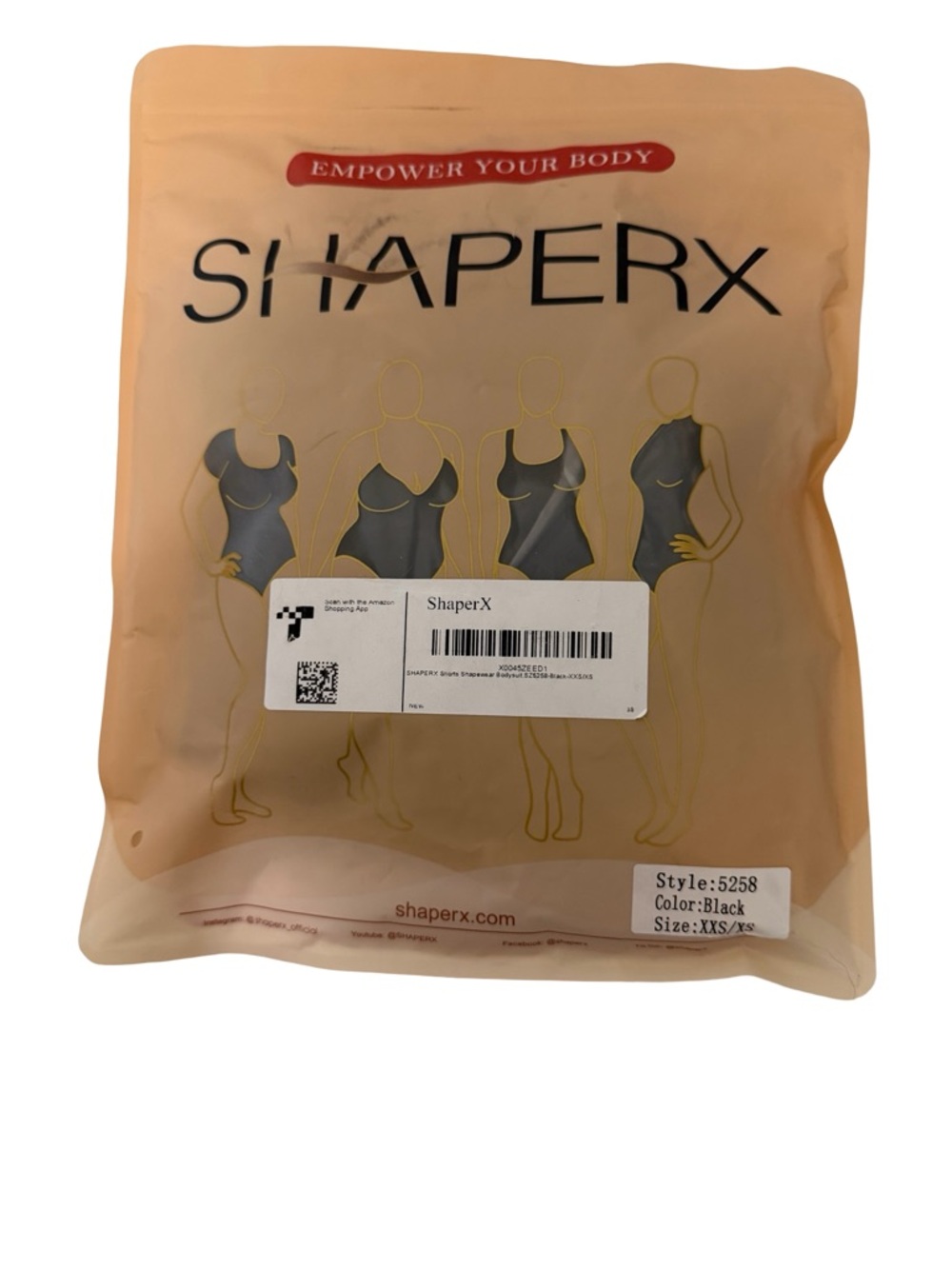 ShaperX Women's Black Body Shaper - Sculpting Support